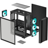 Boîtier tour midi Deepcool cc560 v2 (noir | 2x USB-A | verre trempé)
