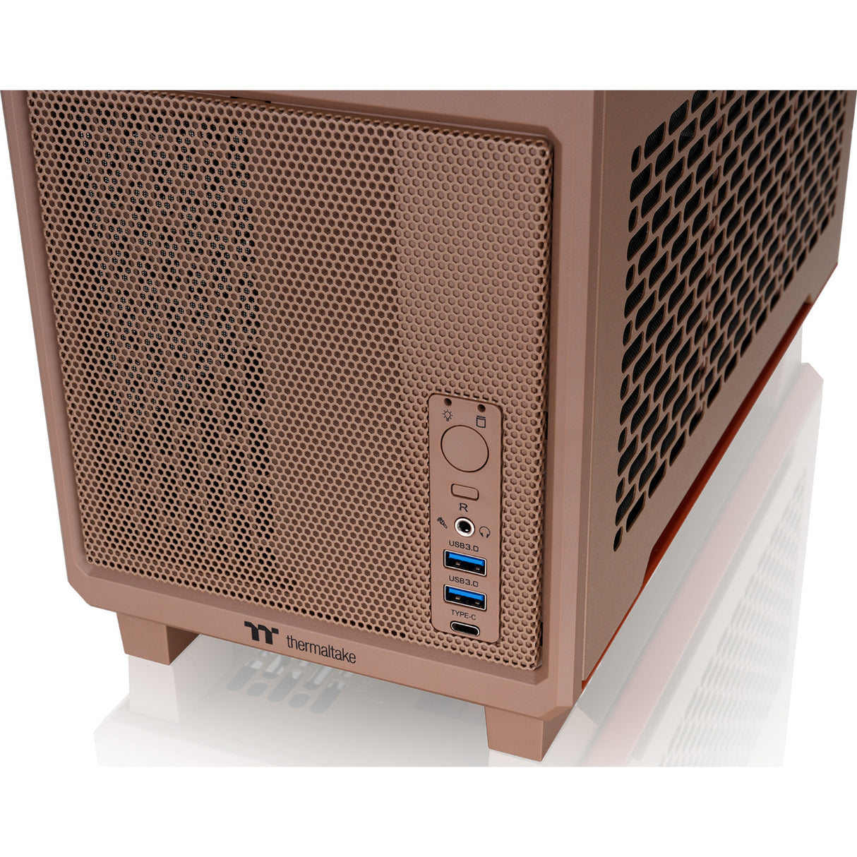 Thermaltake tr100 gravel sand mini tower behuizing (lichtbruin | 2x usb-a | 1x usb-c)