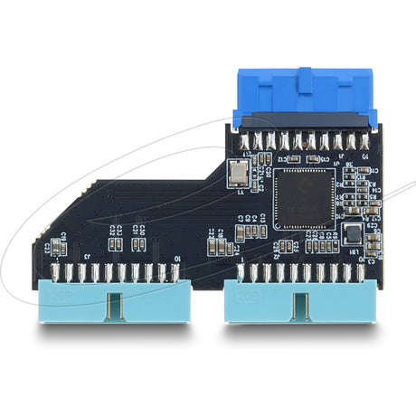 Delock Hub USB 5 Gbit/s 20 broches femelle vers 2 x USB 5 Gbit/s 20 broches mâle adaptateur (Bleu)
