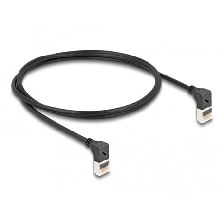 Delock câble réseau rj45 cat.6a s ftp slim 90° vers le haut coudé vers le haut câble 1 m (noir)