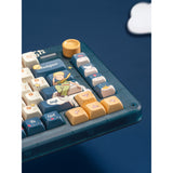 Clavier mécanique sans fil Iqunix zx75 sky meet (bleu, disposition américaine (qwerty), rouge gateron, 75 %, LED RVB, remplaçable à chaud, pbt double prise, 2,4 GHz | Bluetooth 5.1 | USB-C)