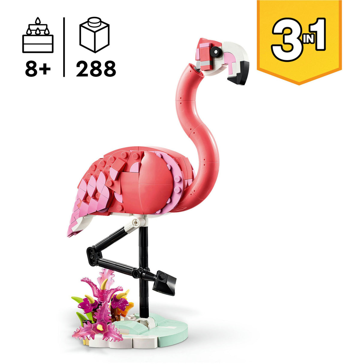 Lego ® Creator 3en1 Animaux sauvages : ensemble flamant rose - 31170