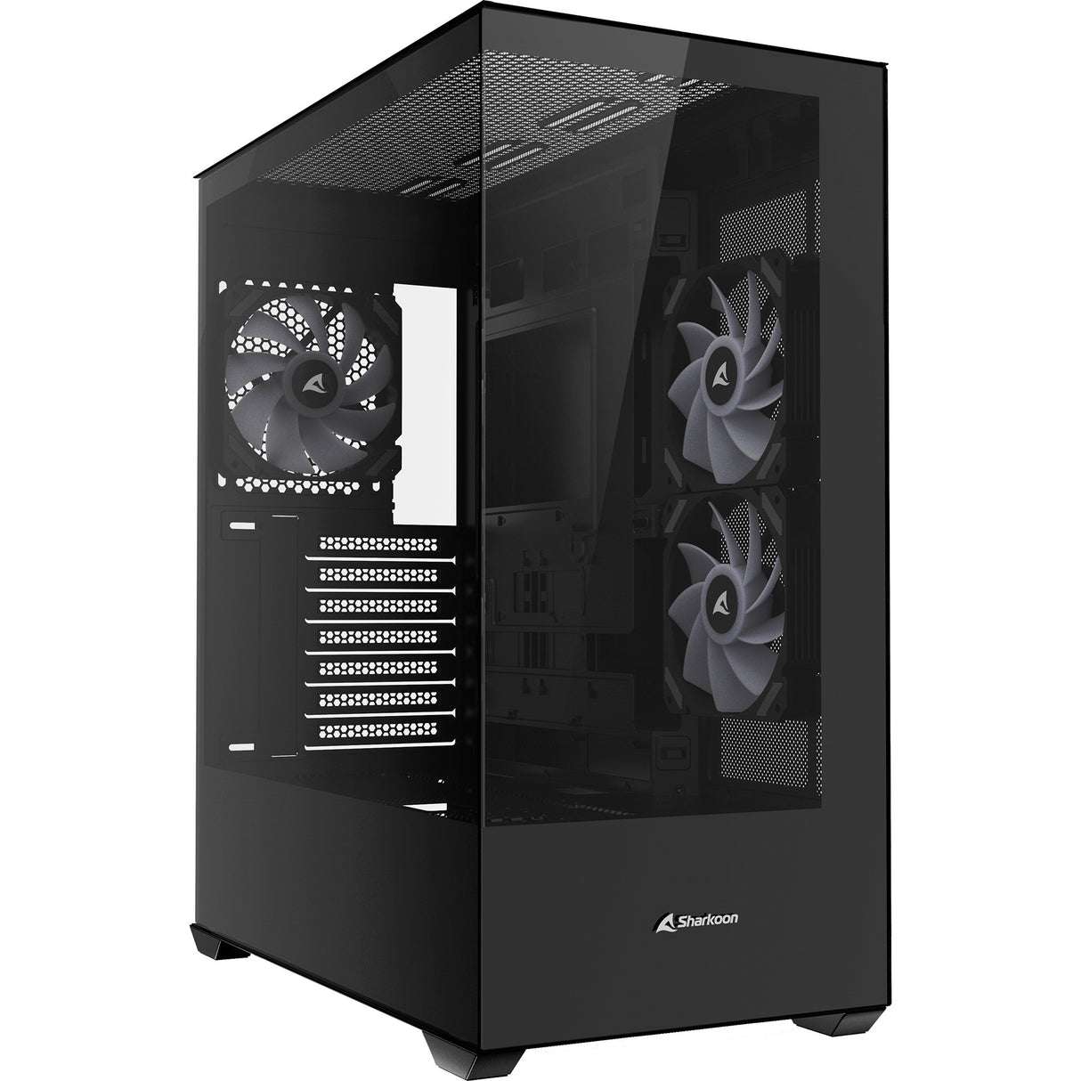 Boîtier tour midi Sharkoon sk6 argb (noir | 2x usb-a | rgb | verre trempé)