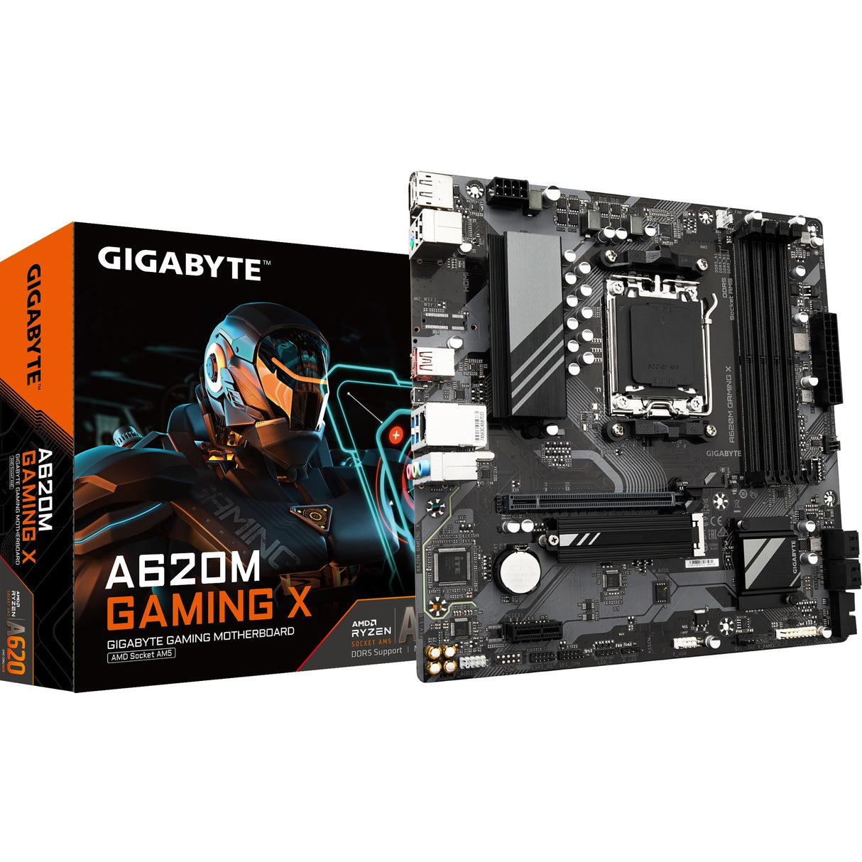 Carte mère Gigabyte a620m gaming x (rev. 1.0) socket am5 (noir gris, raid, gb-lan, son, µatx)