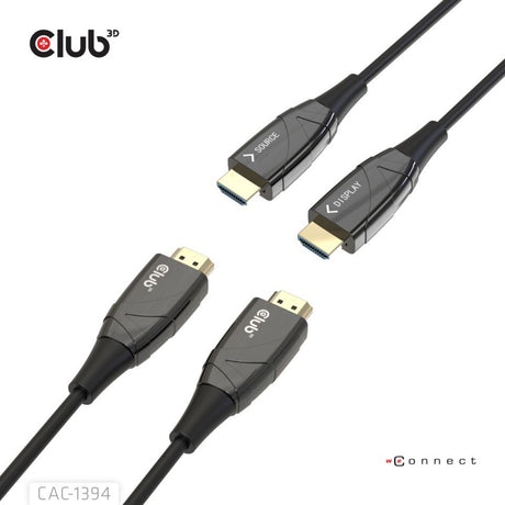 Câble aoc hybride hdmi Club 3d 8k60hz 4k120hz, câble de 100 m (noir)