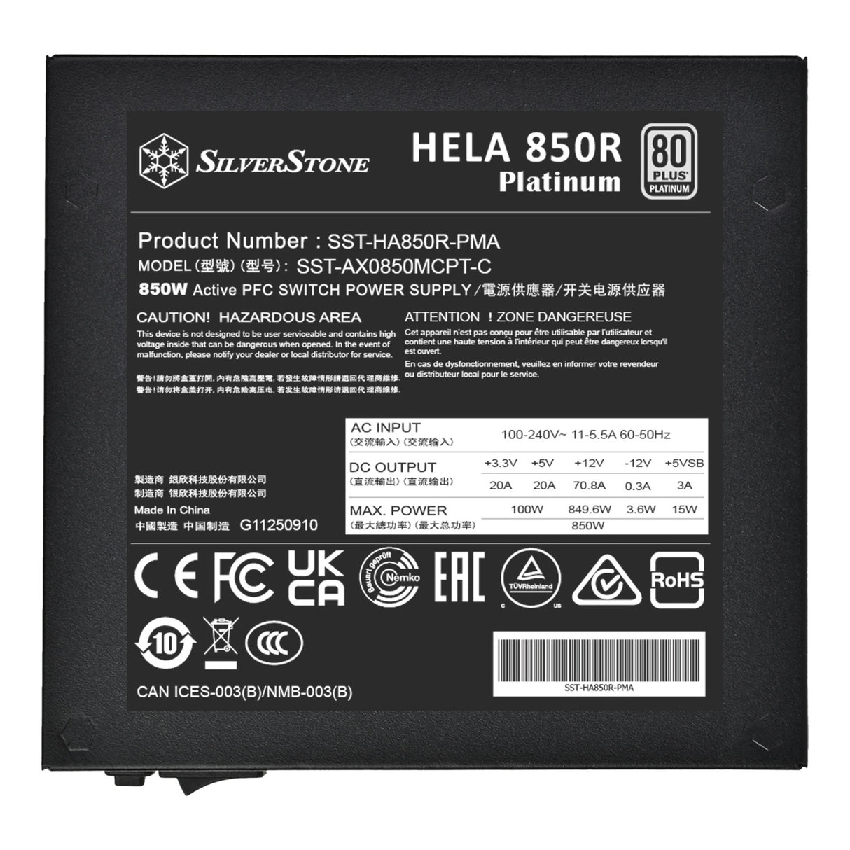 SilverStone HELA 850R Platine