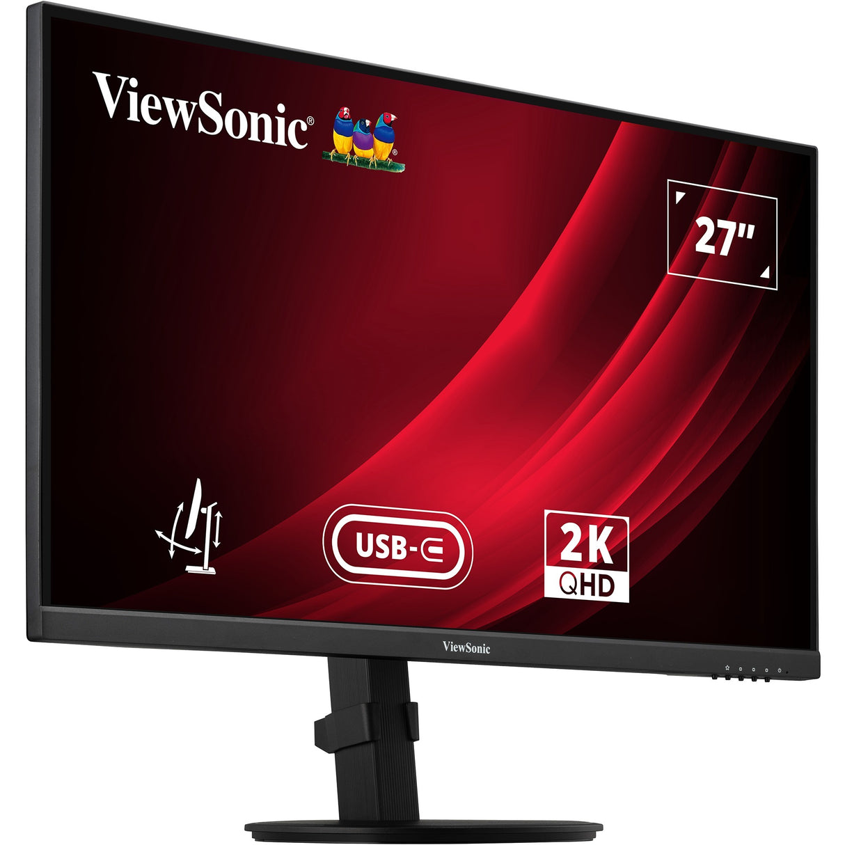 Moniteur Viewsonic vg2709-2k-mhdu-2 27 (noir, 1x HDMI, 1x port d'affichage, USB-C, USB-A, USB-B, 100hz)