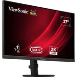 Moniteur Viewsonic vg2709-2k-mhdu-2 27 (noir, 1x HDMI, 1x port d'affichage, USB-C, USB-A, USB-B, 100hz)