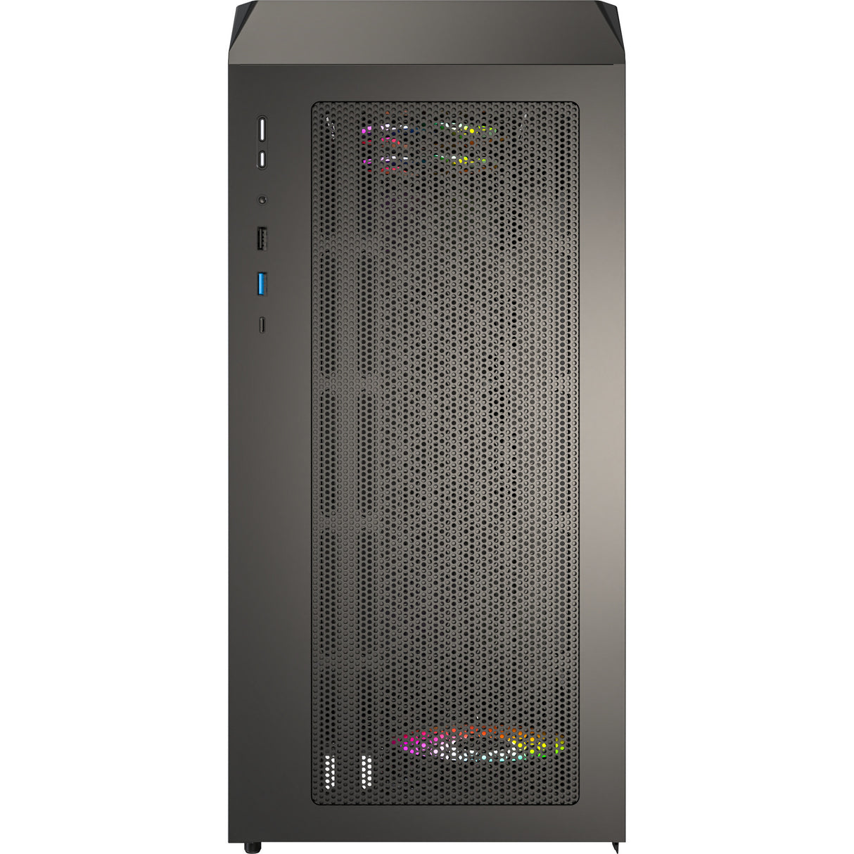 Boîtier tour midi Montech x5m (noir | 2x USB-A | 1x USB-C | RGB | verre trempé)