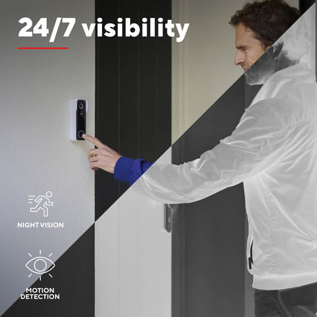 Caméra de sonnette WiFi intelligente Trust doorcam-3000 (blanc noir, WiFi 2,4 GHz)