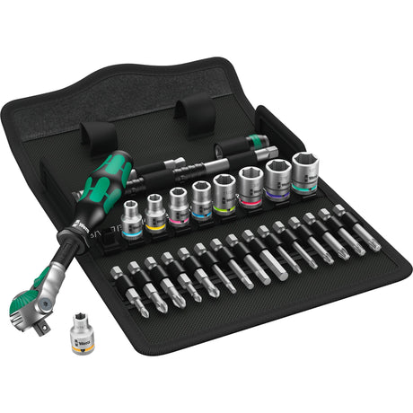 Wera 8100 sa 9 jeu d'outils à cliquet rapide zyklop (noir vert, 1 4 entraînements, 28 pièces)
