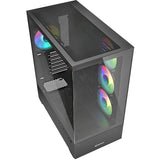 Boîtier tour midi Sharkoon ak6 rgb (noir | 2x usb-a | 1x usb-c | rgb | verre trempé)