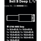 Wera Belt B Deep 1 jeu de douilles, avec 3 clés à douille à 8 entraînements, 9 pièces (noir)