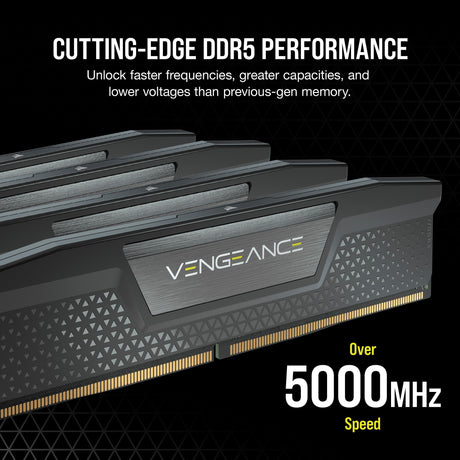 Corsair Kit RAM 16 Go DDR5-5200 (2x 8 Go) (noir, CMK16Gx5M2B5200C40, Vengeance)