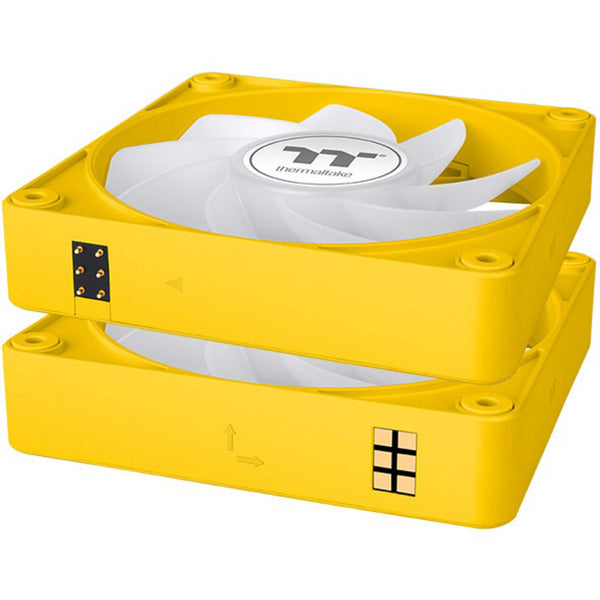 Thermaltake ct120 ex reverse argb sync pc cooling fan bumblebee (3-fan pack) case fans (geel, 3 stuks, 120 x 120 x 25 mm, pwm)