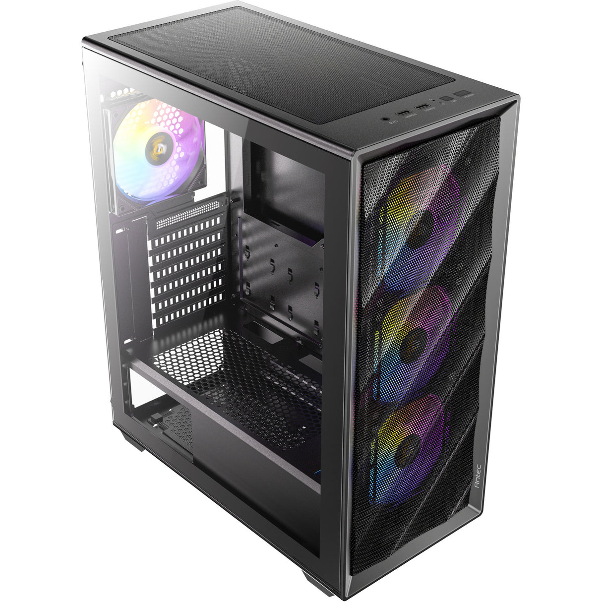 Boîtier tour midi Antec ax85 argb (noir | 2x usb-a | verre trempé)