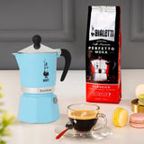 Machine à expresso Bialetti arc-en-ciel (bleu clair, 6 tasses)