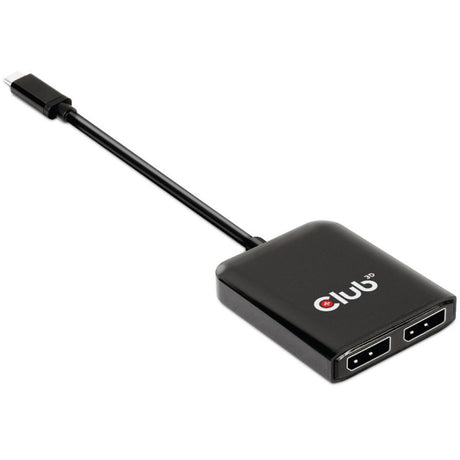 Club 3D USB 3.2 Gen2 Type-C (DP Alt-Mode) vers DisplayPort double moniteur 4K60Hz M F MST Hub DisplayPort Splitter (Noir)