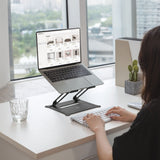 Support pour ordinateur portable Act Connectivity, aluminium, pliable, réglable en hauteur en continu (noir)