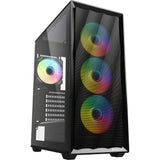 Sharkoon VK4 ARGB Boîtier Midi Tower (noir | 2x USB-A | RGB | verre trempé)