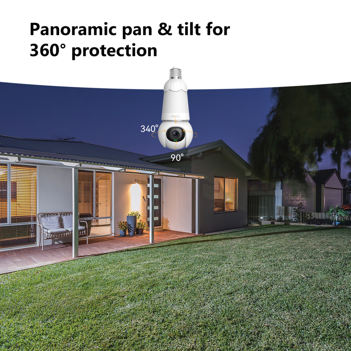 Caméra de sécurité Imou bulb cam 2k (blanc, raccord à vis universel e26 e27)