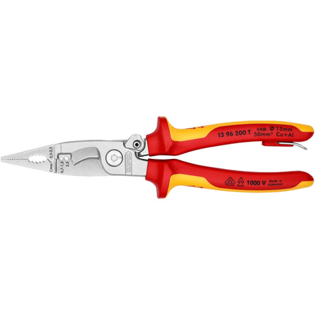 Pince d'installation électrique Knipex 13 96 200 t (rouge jaune)