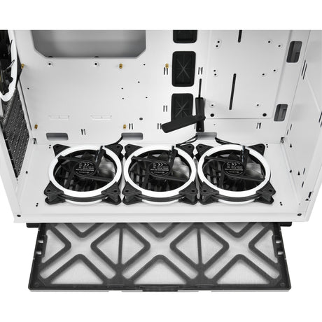Boîtier tour midi RVB en acier pur Sharkoon (blanc | 2x USB-A | RVB | verre trempé)