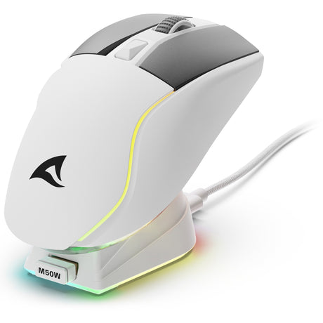 Souris de jeu Sharkoon Skiller sgm50w (blanc, 400 - 6400 dpi, LED RVB)