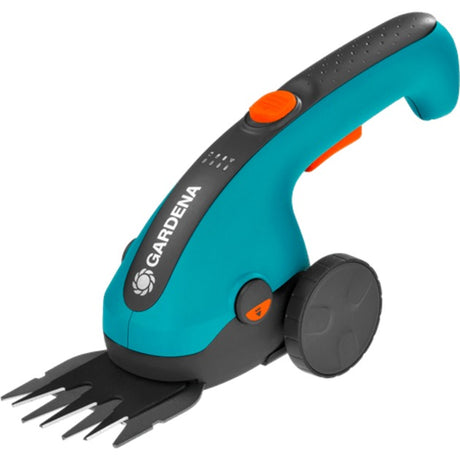 Gardena coupe-herbe sans fil classiccut li set (noir turquoise, avec batterie Li-ion 2,5ah, manche télescopique)