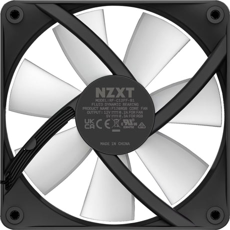 Nzxt f120 rgb core ventilateur de boîtier (noir, 120 x 120 x 26 mm, pwm, sans contrôleur)