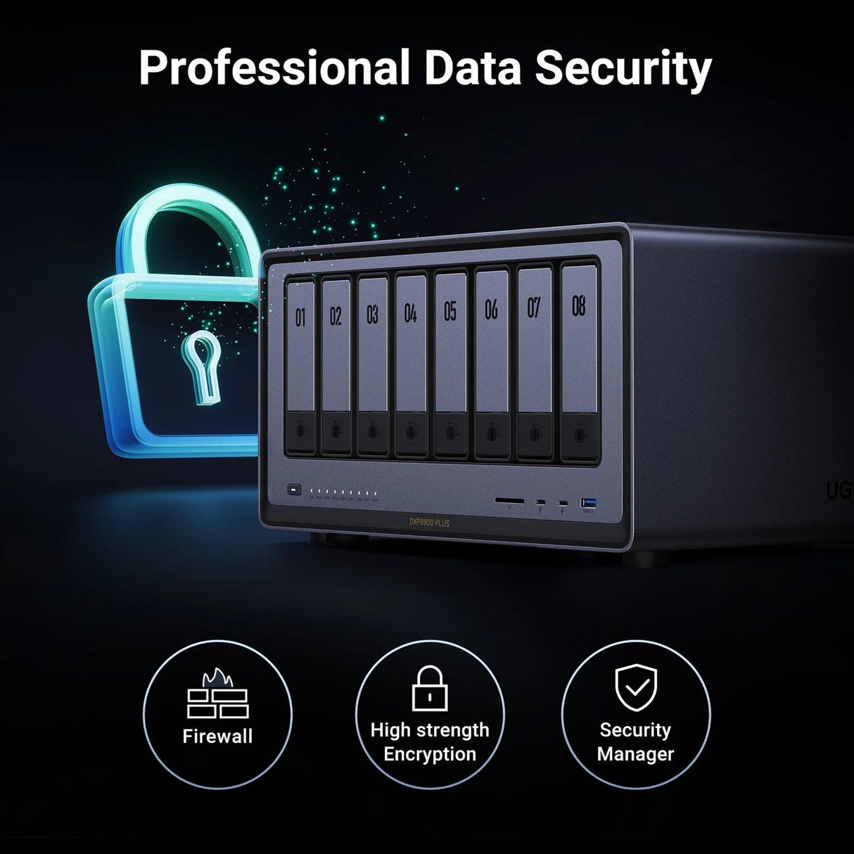 Ugreen nasync dxp8800 plus (grijs, wifi, 2x 10gbe, hdmi, thunderbolt 4 (40 gb s))