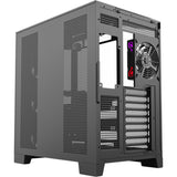 Boîtier tour midi Xyz PC Gear Tesseract A-RGB (noir | 2x USB-A | 1x USB-C | RVB | Verre trempé)
