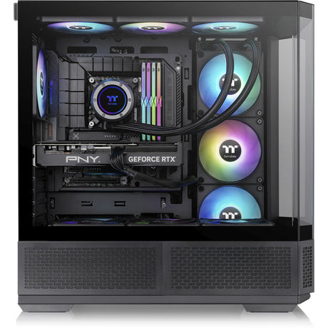 Boîtier tour midi Thermaltake view 370 tg argb (noir | 2x usb-a | 1x usb-c | rgb | verre trempé)