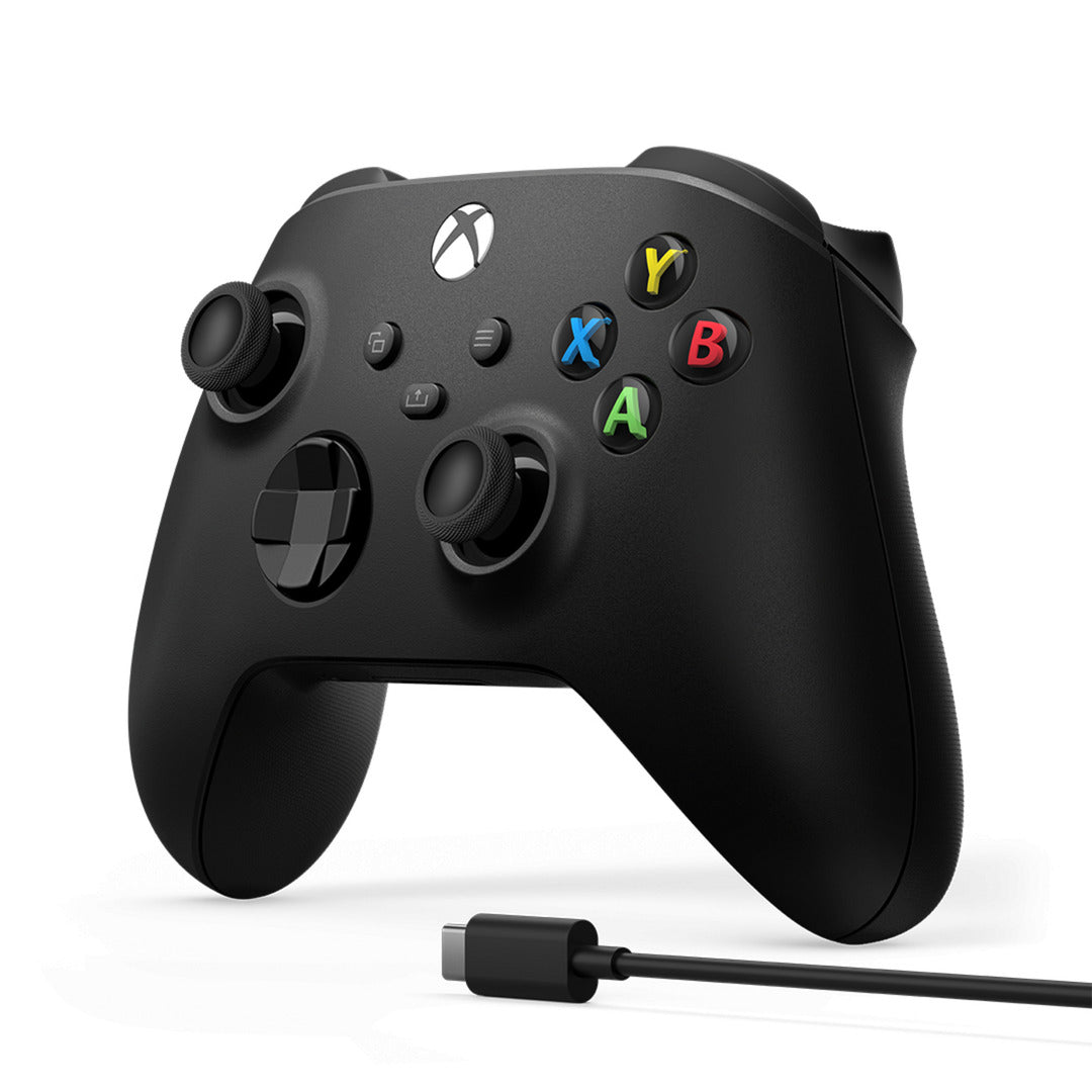 Manette sans fil Microsoft Xbox + câble USB-C (noir, avec câble USB-C | PC, Xbox One, Xbox Series X, Xbox Series S)