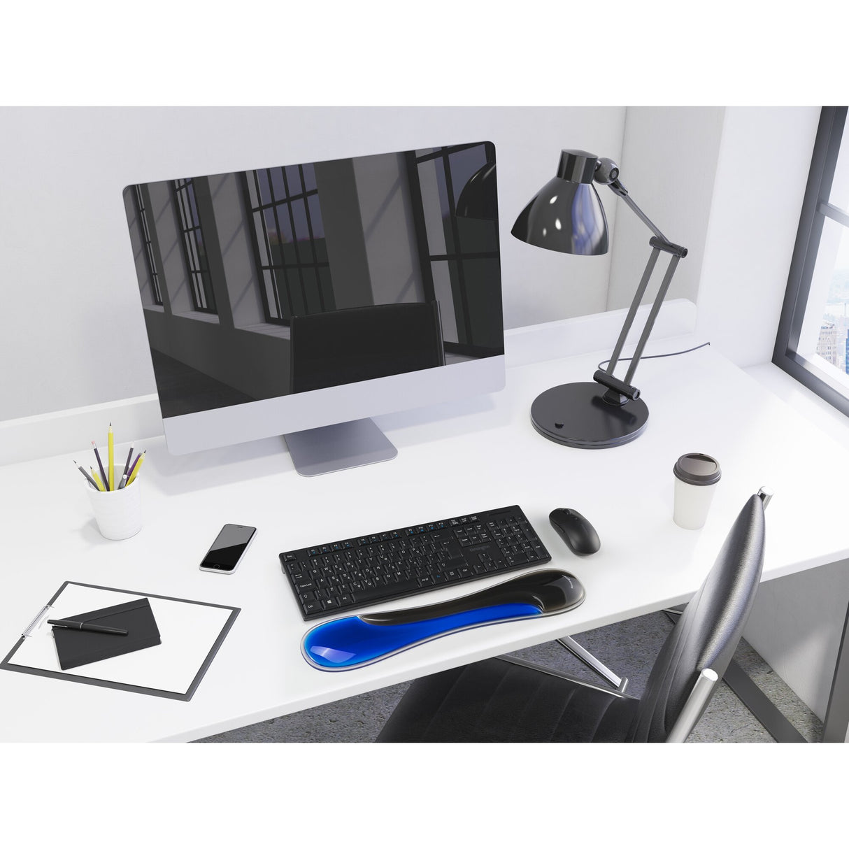 Repose-poignet pour clavier Kensington slim duo gel (bleu noir)