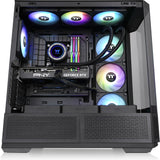 Thermaltake view 370 tg argb midi tower behuizing (zwart | 2x usb-a | 1x usb-c | rgb | tempered glass)