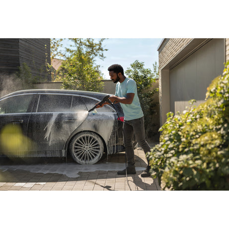 Nettoyeur haute pression domestique Kärcher k 5 wcm premium (jaune noir, avec nettoyeur haute pression, enrouleur de tuyau et nettoyant de surface)