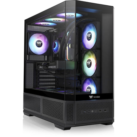 Boîtier tour midi Thermaltake view 370 tg argb (noir | 2x usb-a | 1x usb-c | rgb | verre trempé)