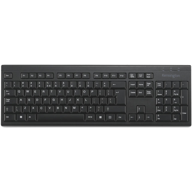 Clavier sans fil Kensington KB150 EQ (noir, disposition américaine (QWERTY), membrane, 100%)