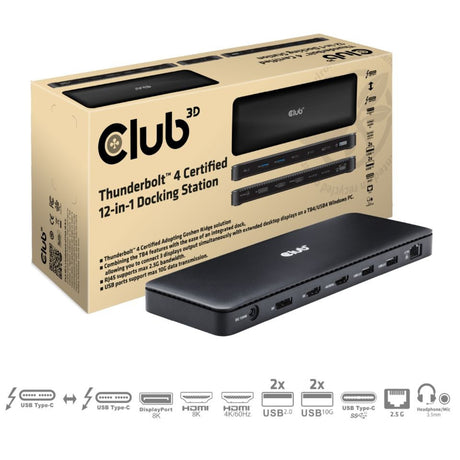 Station d'accueil Club 3D Thunderbolt 4 12-en-1 (noir)
