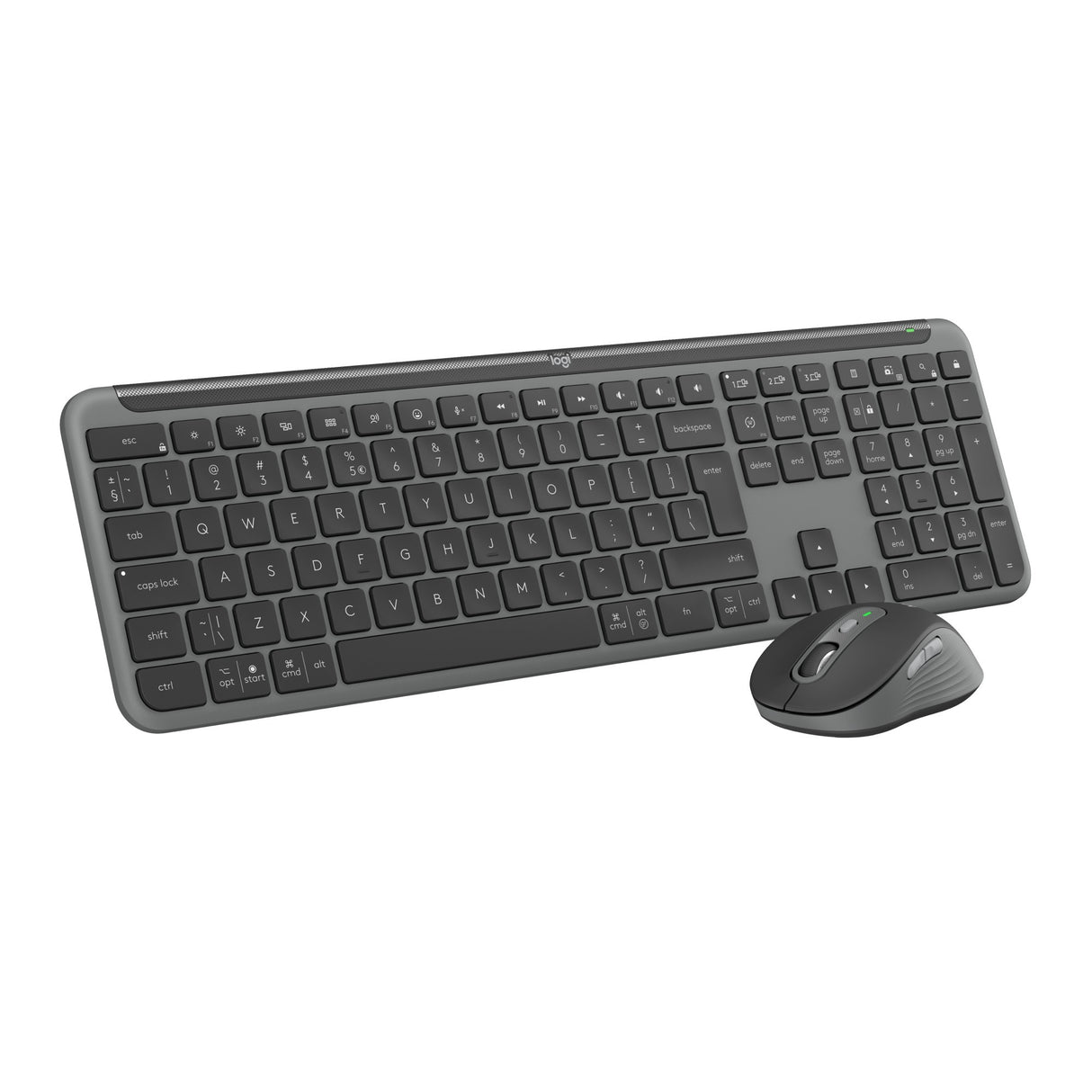 Ensemble de bureau sans fil fin Logitech mk950 signature (graphite, disposition américaine-internationale (qwerty), 400 - 4000 dpi)