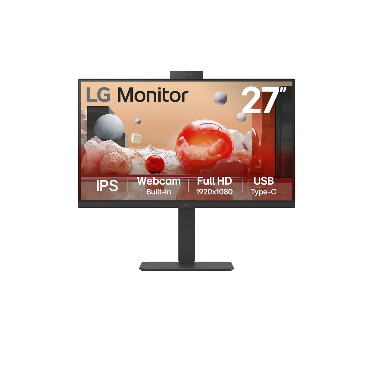Moniteur LG 27ba850 27 (noir, HDMI, display port, audio, LAN, USB-C, webcam)