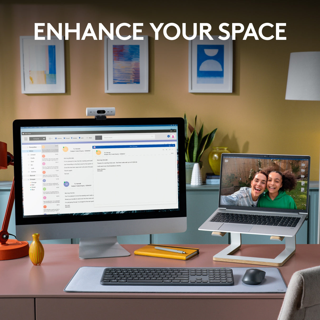 Ensemble de bureau sans fil fin Logitech mk950 signature (graphite, disposition américaine-internationale (qwerty), 400 - 4000 dpi)