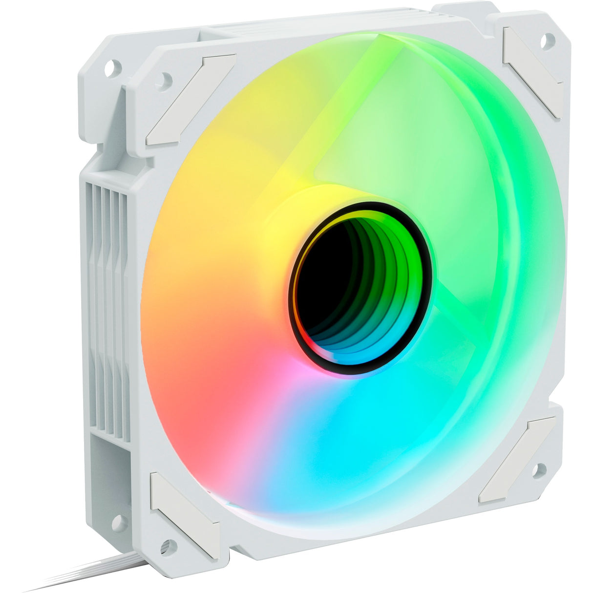 Sharkoon requin miroir rgb pwm ventilateur de boîtier (blanc, 120 x 120 x 25 mm)