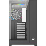 Boîtier tour midi Xyz PC Gear Tesseract A-RGB (noir | 2x USB-A | 1x USB-C | RVB | Verre trempé)