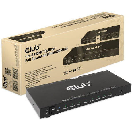 Club 3d Répartiteur HDMI 1 à 8 Full 3D et 4K60 Hz (600 MHz) (noir)
