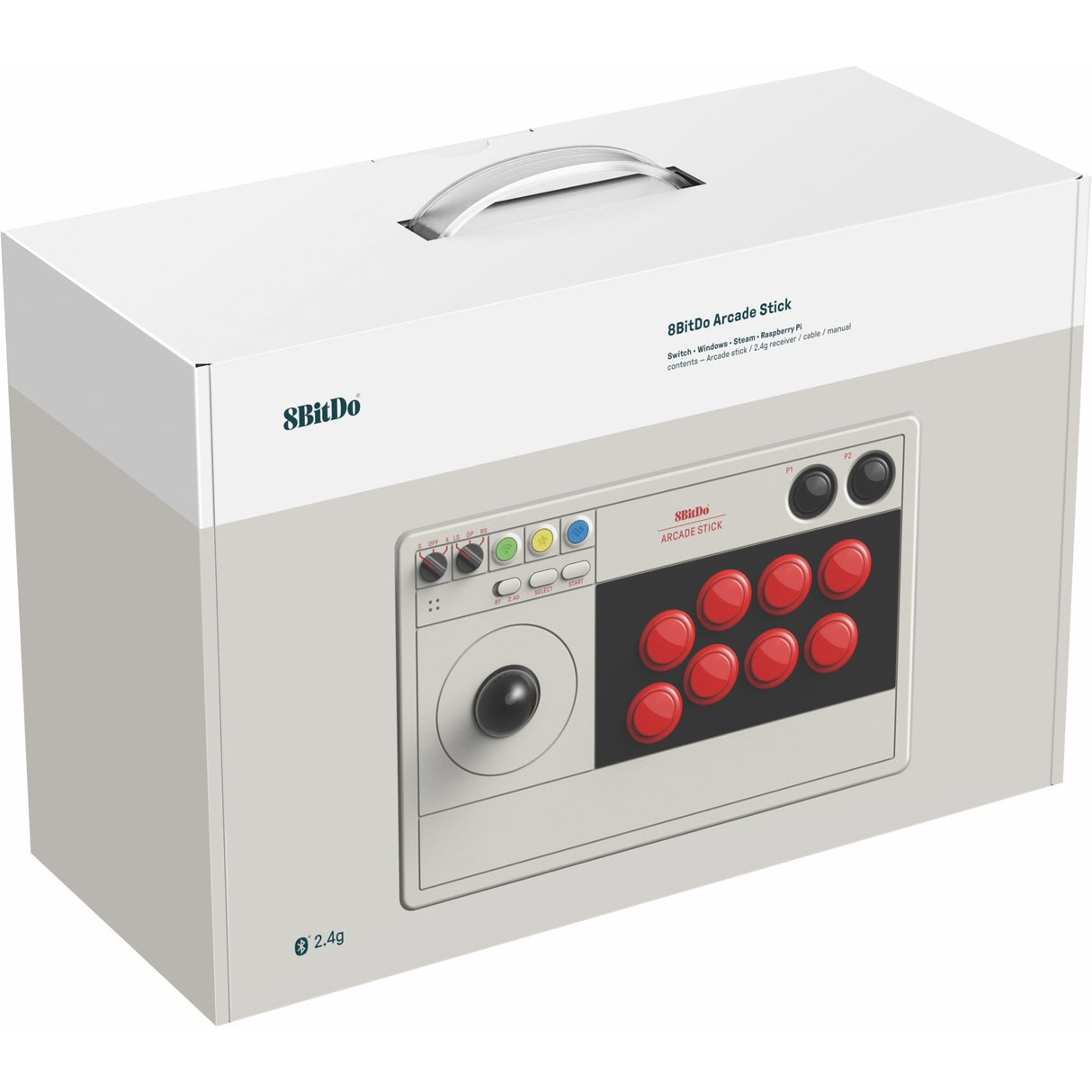 Manette de jeu arcade stick 8bitdo (gris)