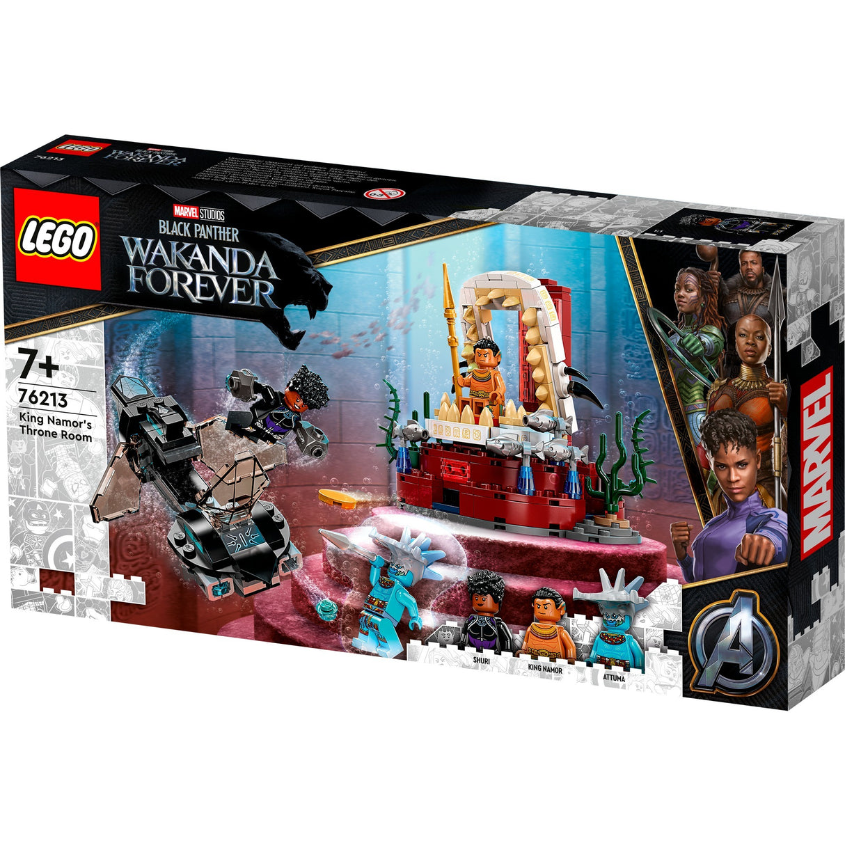Lego Marvel - Jouet de construction de la salle du trône du roi Namor (76213)