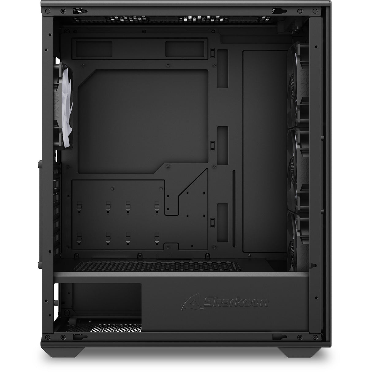 Boîtier tour midi Sharkoon vk4 arc-en-ciel (noir | 2x usb-a | rgb | verre trempé)