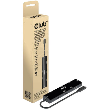 Club 3D USB4 Gen3x2 Type-C, station d'accueil 6-en-1 (noir, CSV-1599)